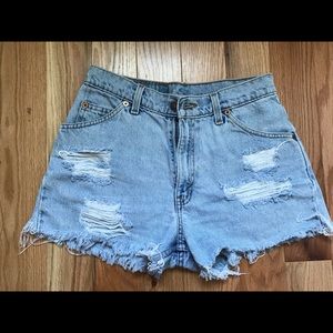 High Waisted Levi Orange Tab Shorts